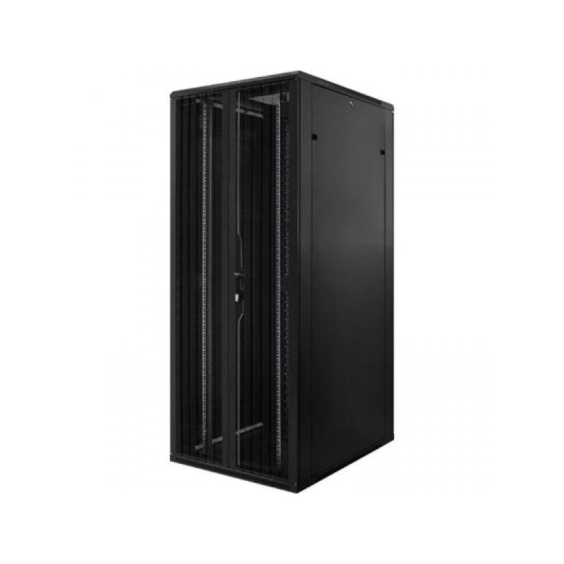 42 HE 19” Serverschrank, mit perforierten Doppelflügeltüren vorne und hinten (BxTxH) 800 x 1200 x 2000mm