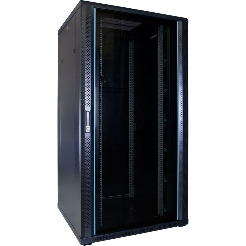 32 HE 19 Zoll Netzwerkschrank mit Glastur 800 x 800 x 1600 mm (BxTxH) 