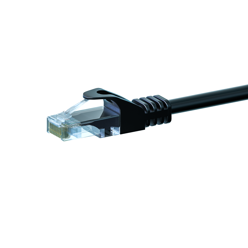 CAT5e Kabel U/UTP  - 0,50 Meter - schwarz - 100% Kupfer