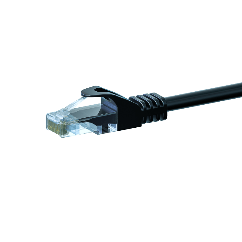 CAT5e Kabel U/UTP  - 2 Meter - schwarz - 100% Kupfer