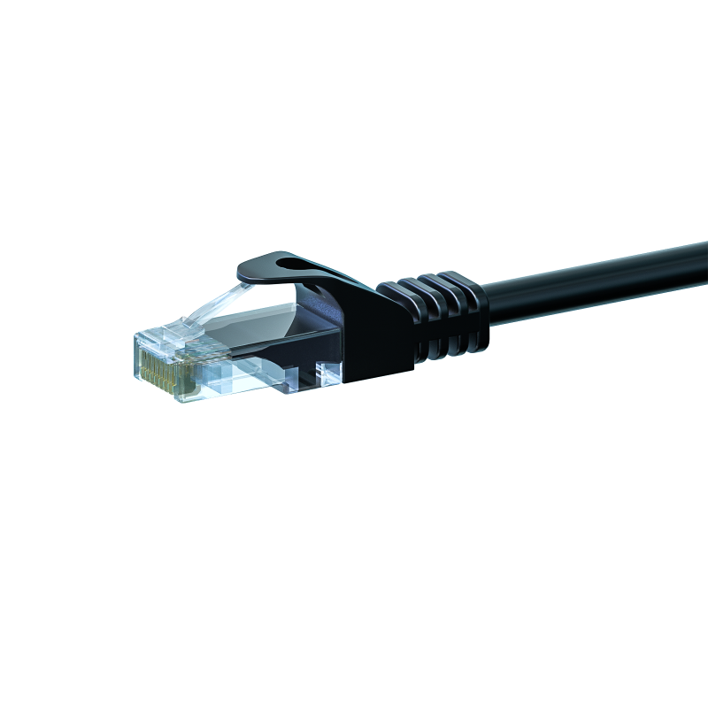 CAT5e Kabel U/UTP  - 3 Meter - schwarz - 100% Kupfer