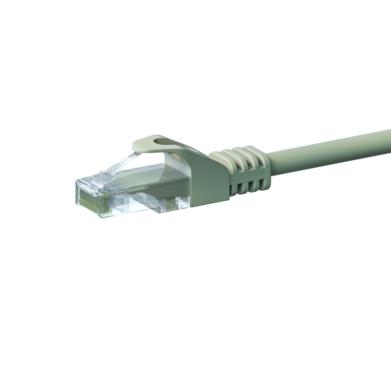 CAT5e Kabel U/UTP  - 1 Meter - grau - 100% Kupfer