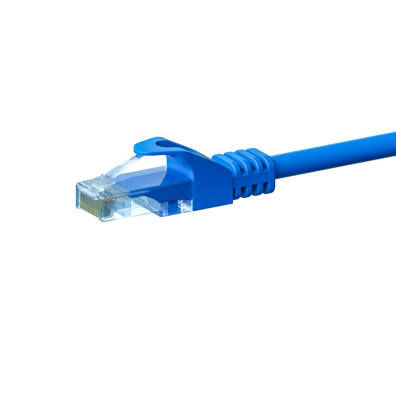CAT5e Kabel U/UTP  - 0,50 Meter - blau - 100% Kupfer