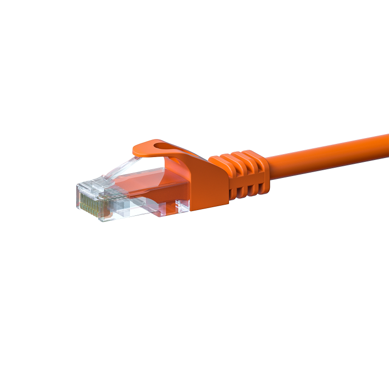 CAT5e Netzwerkkabel, U/UTP, 0,25 Meter, Orange, 100% Kupfer