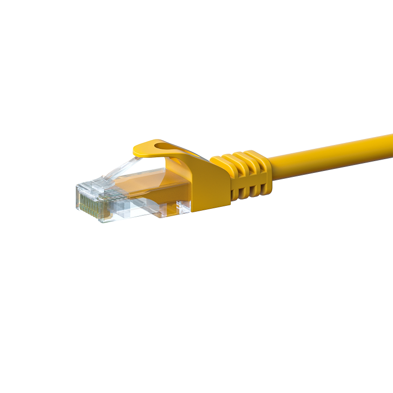 CAT5e Kabel U/UTP  - 0,50 Meter - gelb - 100% Kupfer