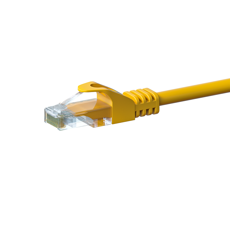 CAT5e Kabel U/UTP  - 1 Meter - gelb - 100% Kupfer