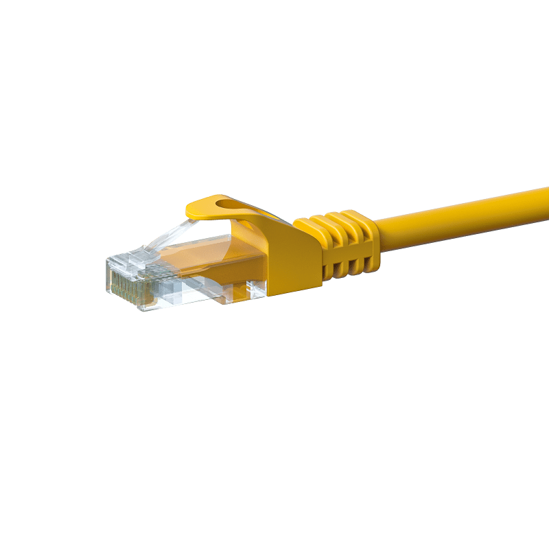 CAT5e Kabel U/UTP  - 1,50 Meter - gelb - 100% Kupfer