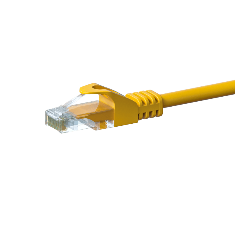 CAT5e Kabel U/UTP  - 2 Meter - gelb - 100% Kupfer