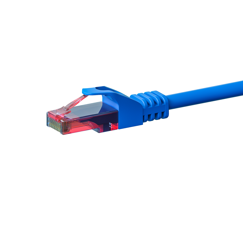 CAT6 Kabel U/UTP - 0,50 Meter - blau - 100% Kupfer
