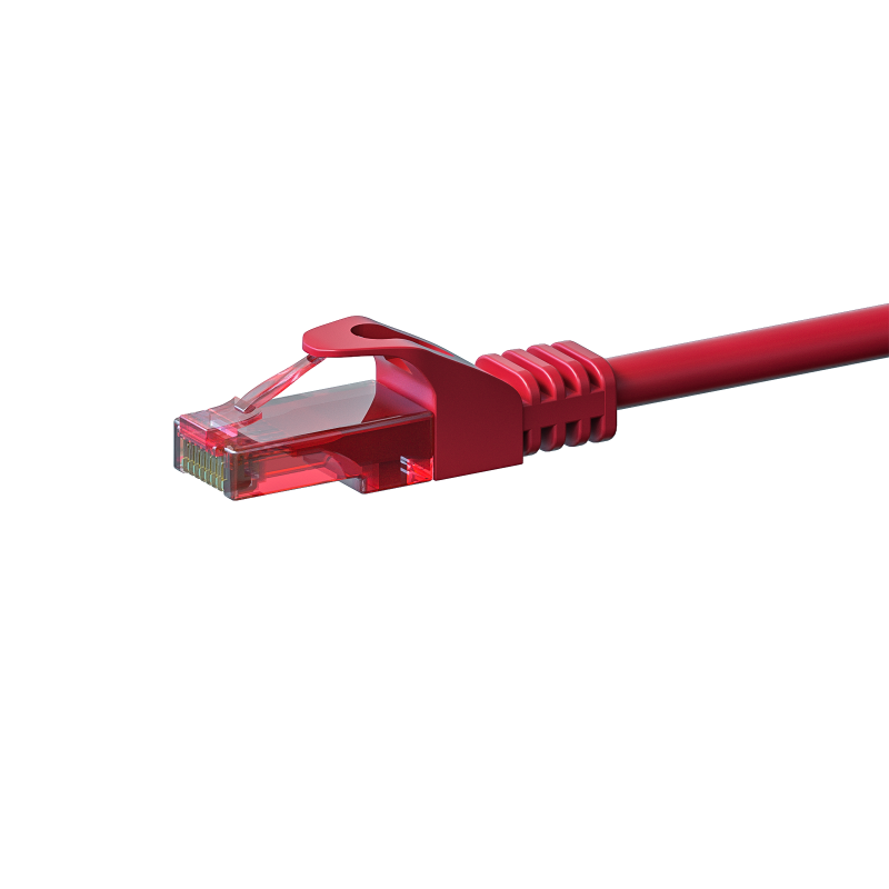 CAT6 Kabel U/UTP - 1 Meter - rot - 100% Kupfer