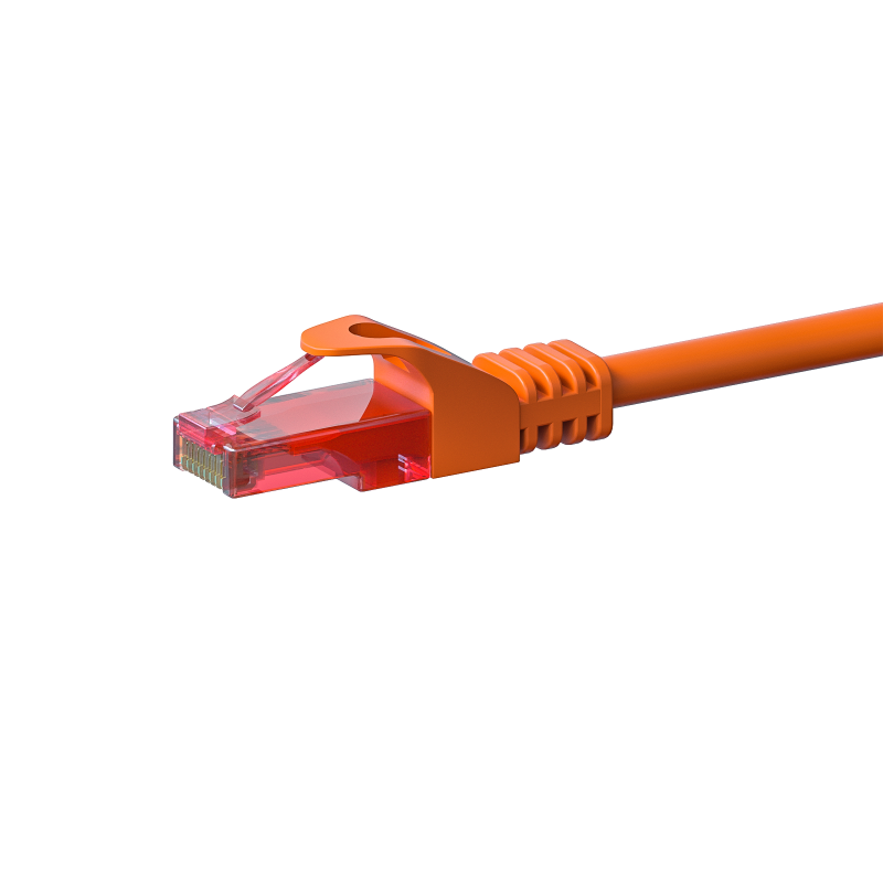 CAT6 Kabel U/UTP - 0,50 Meter - orange - 100% Kupfer