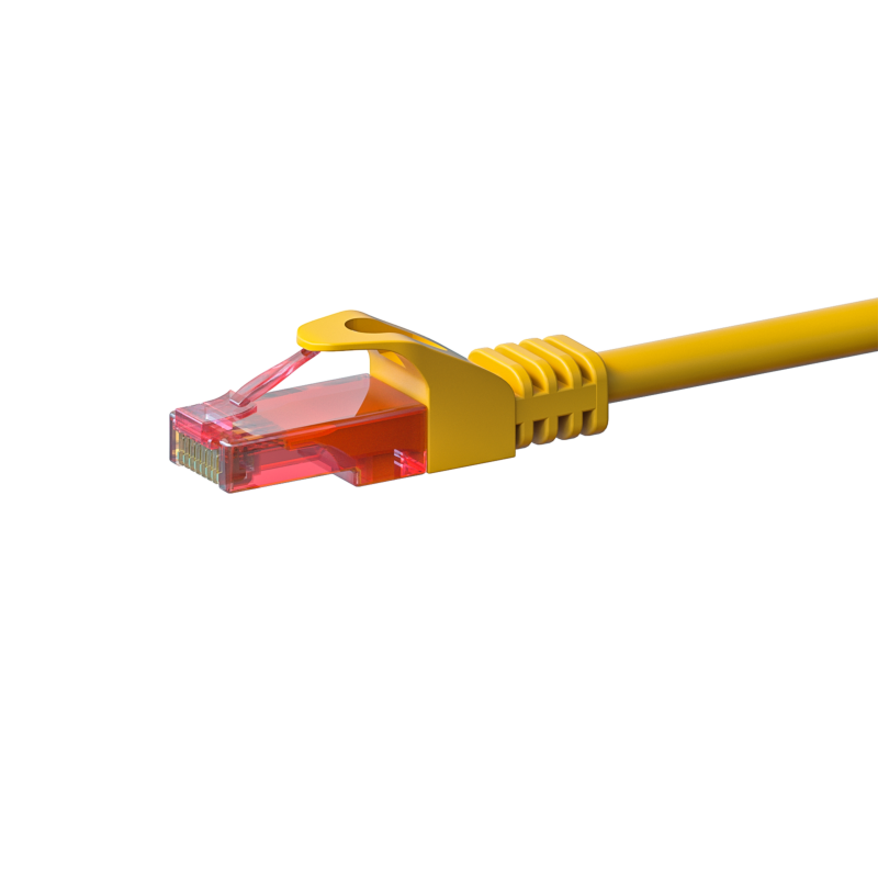 CAT6 Netzwerkkabel, U/UTP, 0,15 Meter, Gelb, 100% Kupfer