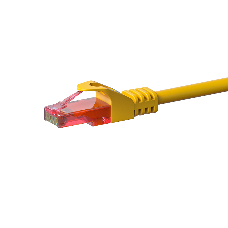 CAT6 Kabel U/UTP - 1 Meter - gelb - 100% Kupfer