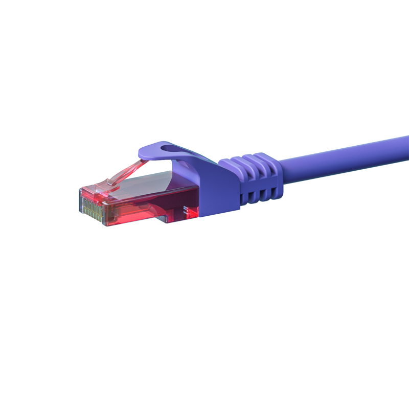 CAT6 Netzwerkkabel, U/UTP, 0,15 Meter, Violet, 100% Kupfer