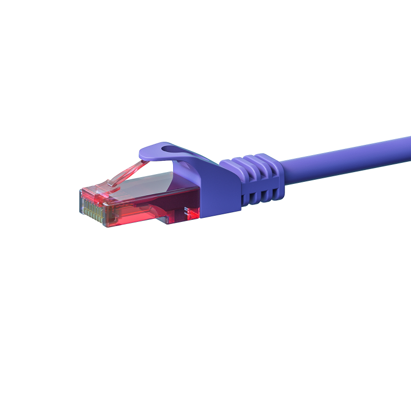CAT6 Kabel U/UTP - 7,5 Meter - lila - 100% Kupfer