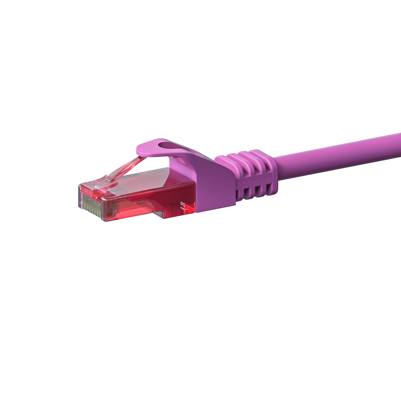 CAT6 Kabel U/UTP - 0,50 Meter - rosa - 100% Kupfer