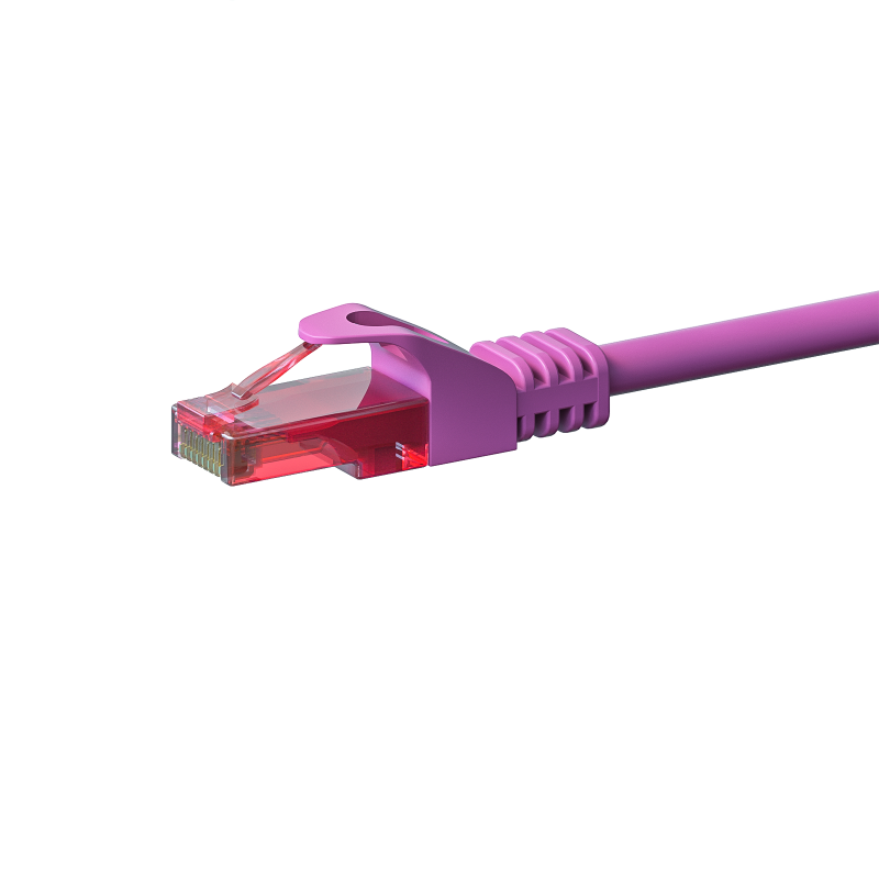 CAT6 Kabel U/UTP - 1 Meter - rosa - 100% Kupfer