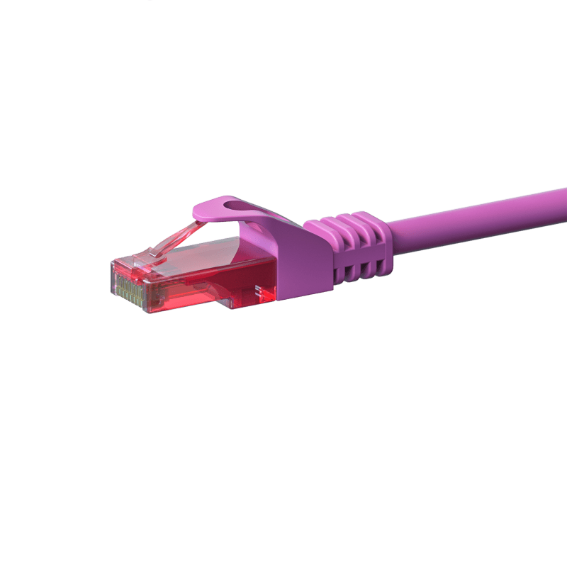 CAT6 Kabel U/UTP - 5 Meter - rosa - 100% Kupfer