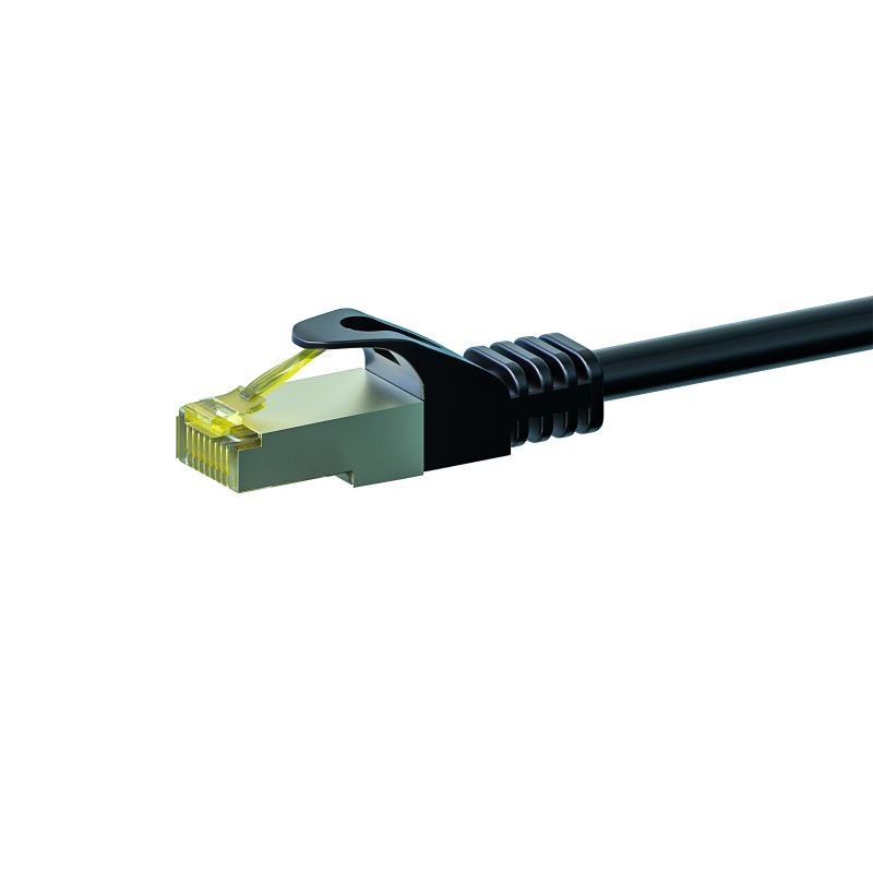 Cat7 Kabel S/FTP/PIMF - 0,25 Meter - schwarz