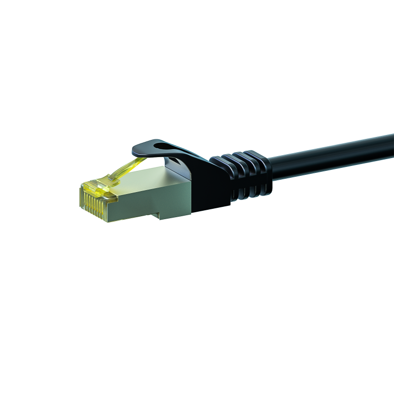 Cat7 Kabel S/FTP/PIMF - 0,50 Meter - schwarz