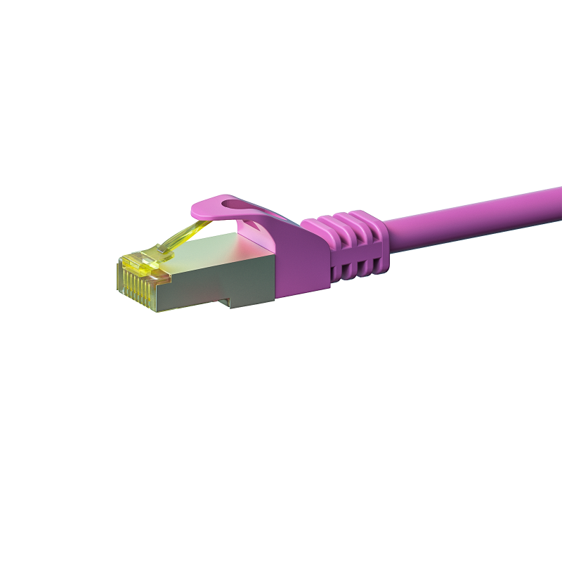  RJ45 Netzwerkkabel S/FTP (PiMF), mit CAT 7 Rohkabel, Rosa, 50m