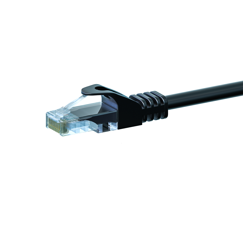 CAT5e Kabel U/UTP - 0,25 Meter - schwarz - CCA