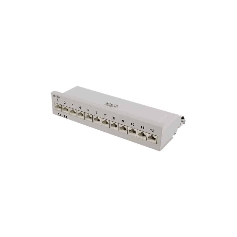 Cat6a UTP 90º 10 Zoll 12 Ports RJ45 Wandmontage-Patchpanel