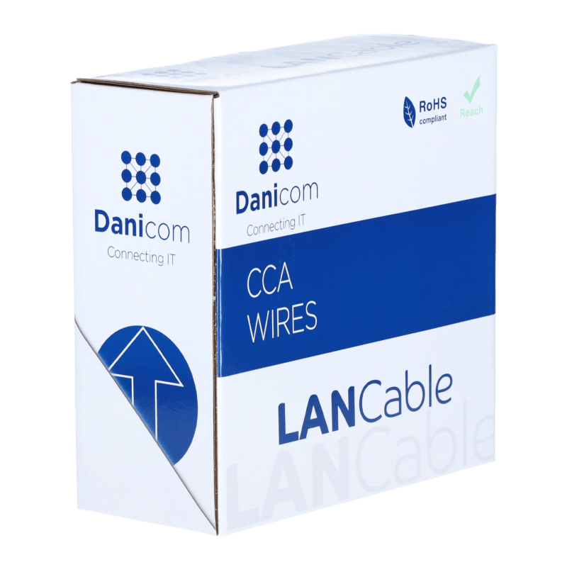 CAT5e Netzwerkkabel Flexibel - U/UTP - 100 Meter - grau CCA