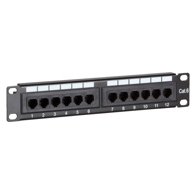 10 Zoll Patchfeld 12 Ports CAT 6 UTP