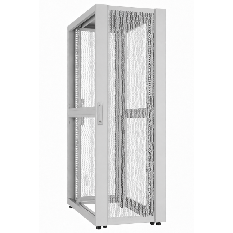48 HE 19” Datacenter Netzwerkschrank, mit perforierter Fronttür (BxTxH) 600 x 1200 x 2250mm Grau