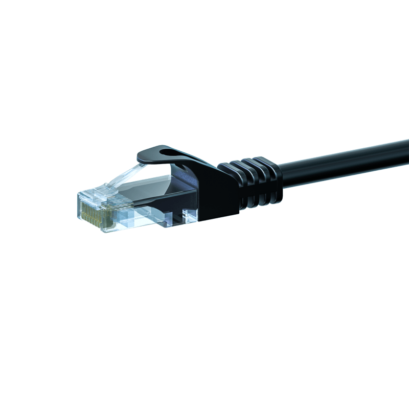 CAT5e Kabel U/UTP  - 2 Meter - schwarz - 100% Kupfer
