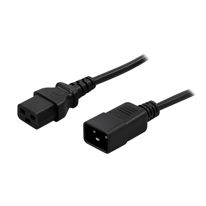 Stromkabel C19 auf C20 - 1,80 Meter schwarz