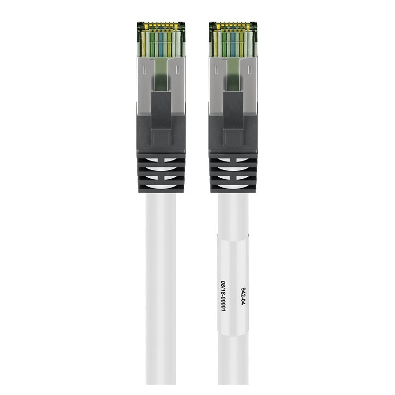 Cat8 Kabel S/FTP/PIMF - 0,50 Meter - weiß