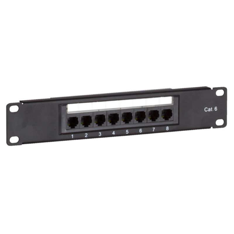 10 Zoll Patchfeld 8 Ports CAT 6 UTP