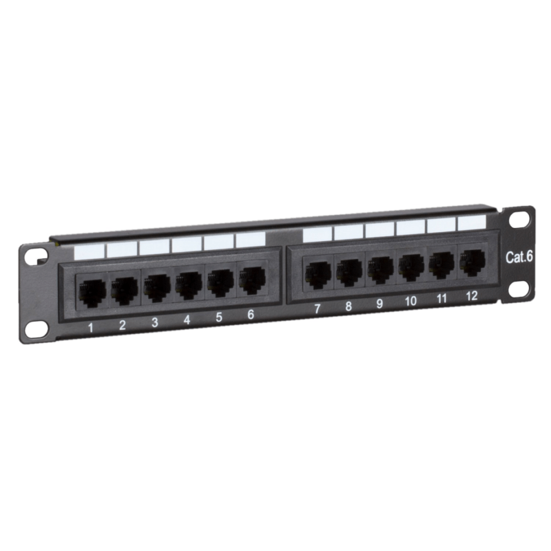 10 Zoll Patchfeld 12 Ports CAT 6 UTP