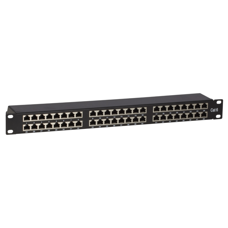 19 Zoll Netzwerk Patchfeld CAT 6, FTP 48-fach
