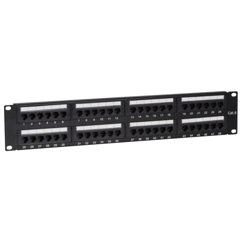 19 Zoll Netzwerk Patchfeld CAT 6, UTP 48-fach