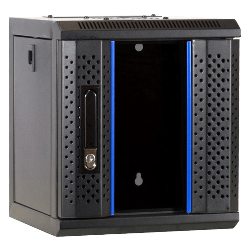 4 HE 10 Zoll Netzwerkschrank mit Glastür 370 x 450 x 264 mm (BxTxH)