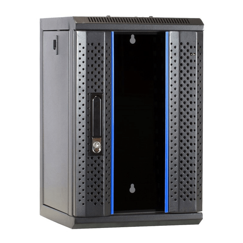9 HE 10 Zoll Netzwerkschrank mit Glastür 312 x 310 x 486 mm (BxTxH)
