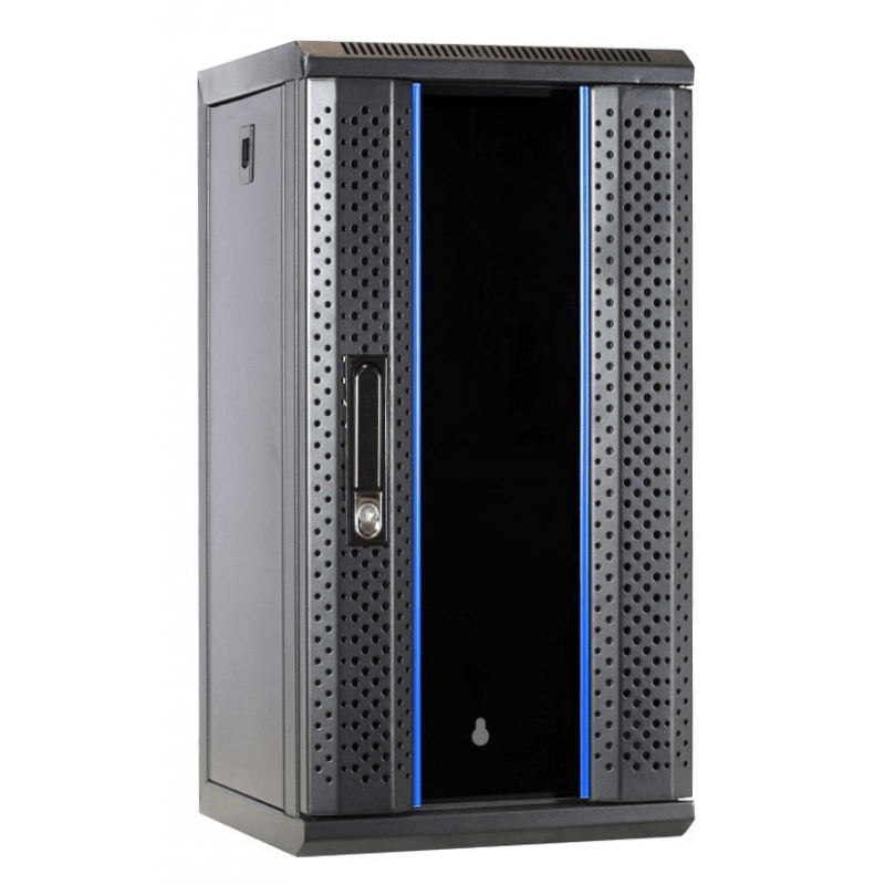 12 HE 10 Zoll Netzwerkschrank mit Glastür 370 x 450 x 618 mm (BxTxH)