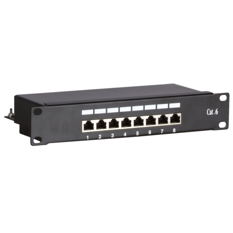 10 Zoll Patchfeld 8 Ports CAT 6 FTP