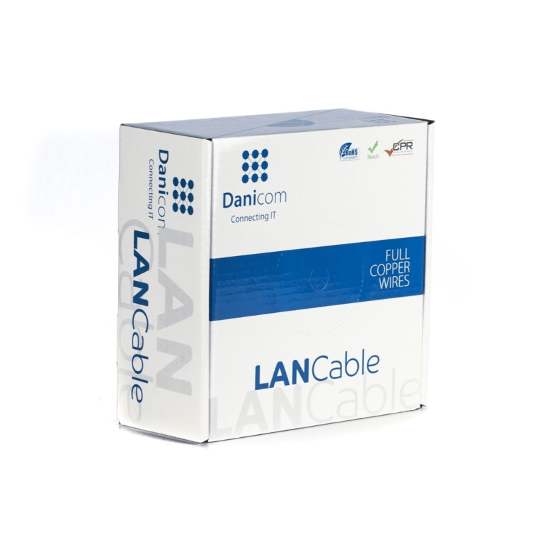 DANICOM CAT6A Kabel für draußen UTP 50 Meter – Starrleiter - PE (Fca)