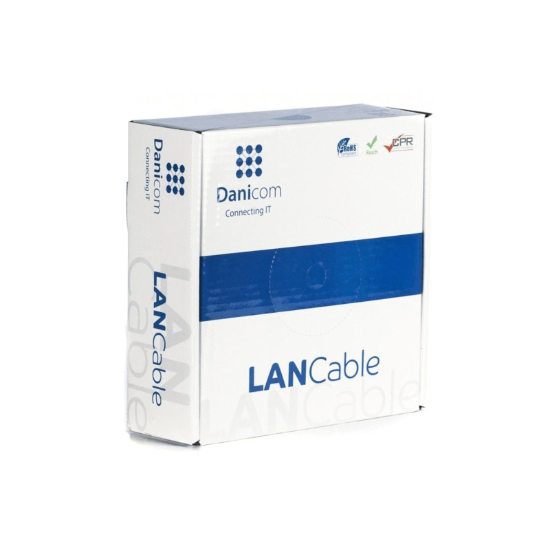 CAT5e U/UTP 50m kabel auf rolle flexibel grau CCA
