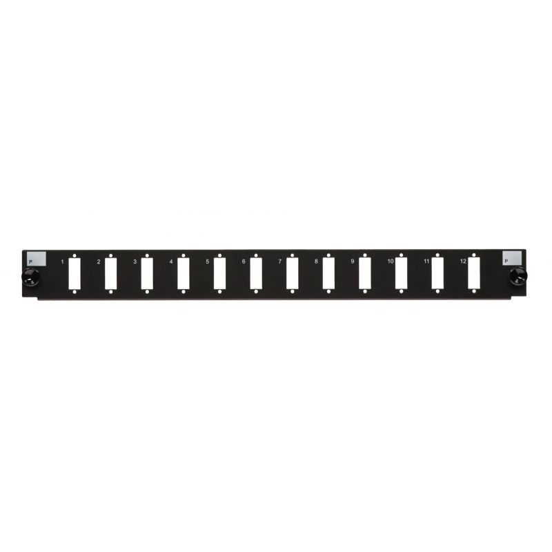 Front LC/SC 12 Ports, schwarz Quad/Duplex für 19" Patchpanel