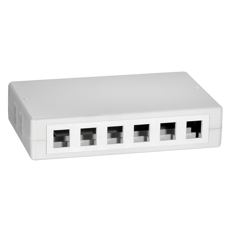 Keystone-Verteilerdose 6 Ports unbestückt