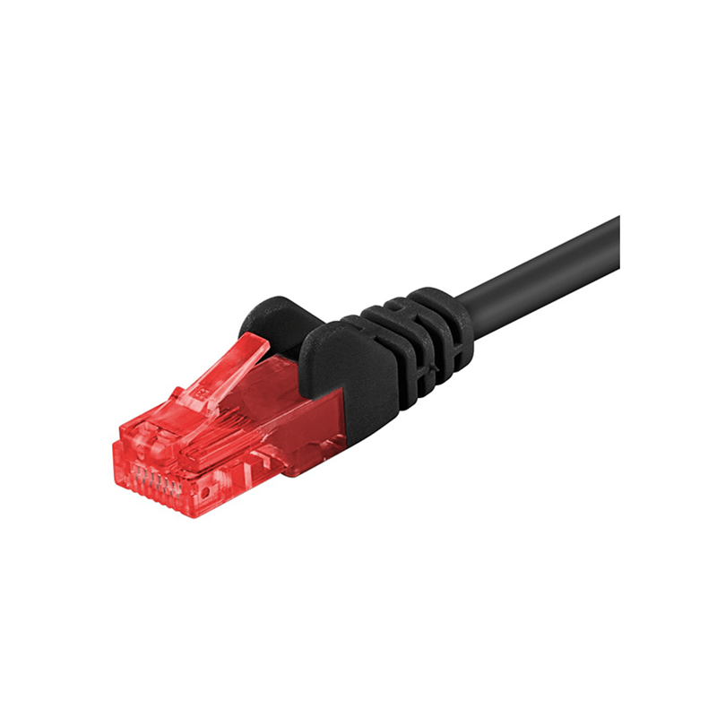 CAT6 Kabel U/UTP - 0,25 Meter - schwarz - CCA